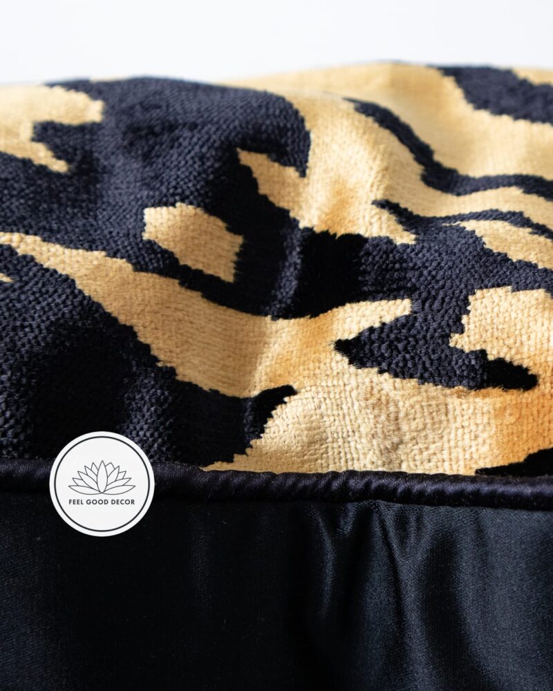 Luxe Golden Velveteen Tiger Skin Print Cushion Pillow Cover-feel-good-decor