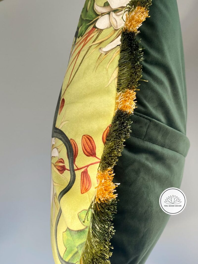 Luxe Rainforest Monkey Print Lime Green Velvet Throw Pillow Cover-feel-good-decor