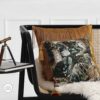 Luxury Jungle Leopards Print Velvet Throw Pillow Cover With Large Gold Tassels-feel-good-decor
