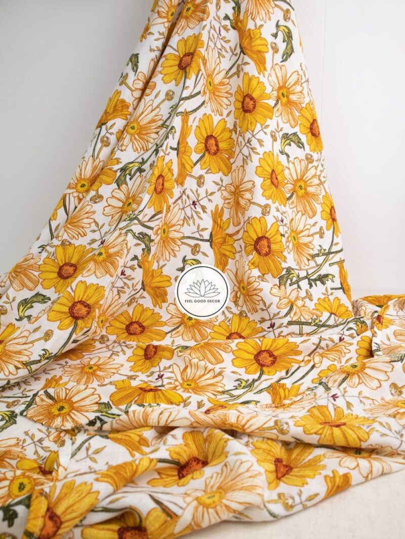 Vintage Floral Cotton Bamboo Muslin Blanket