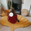 mustard-yellow-Ginkgo-leaf-floor-mat-cat-dog-mat-feel-good-decor