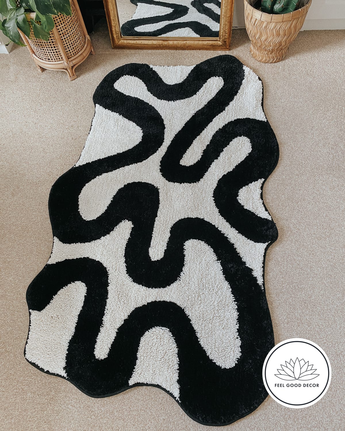 Small Decorative Faux Tiger Skin Area Rug Floor Mat 80 x 108cm - Feel Good  Decor