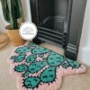 Tufted Cactus Motif Rug Pastel Pink and Green Bedside Mat Feel Good Decor